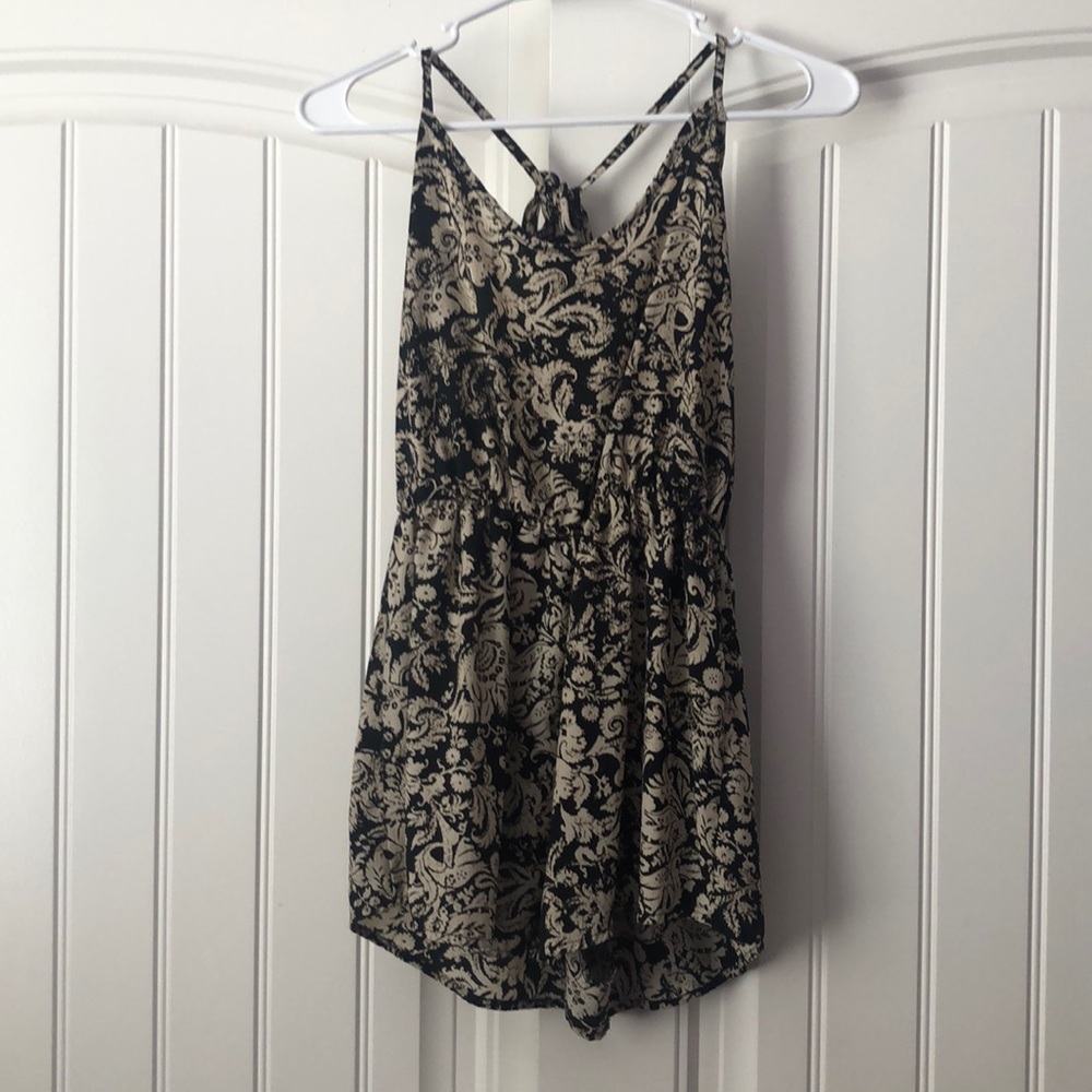 Black & Off White Romper